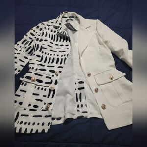 Black and white Shein blazer (with stain) M